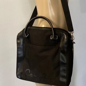 Sean John Signature Black Tote Bag 14" x 14" x 4 Handles and Shoulder Strap EUC